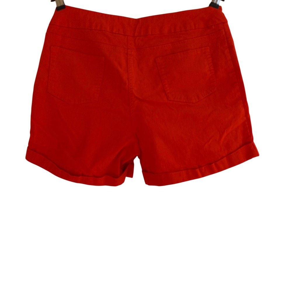 Soft Surroundings Women Orange Sz 10 Cuffed Casual Shorts Mid Rise Summer Resort